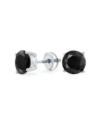 Round Cubic Zirconia Cz Solitaire Stud Earrings Rose Gold Plated Sterling Silver Screwback