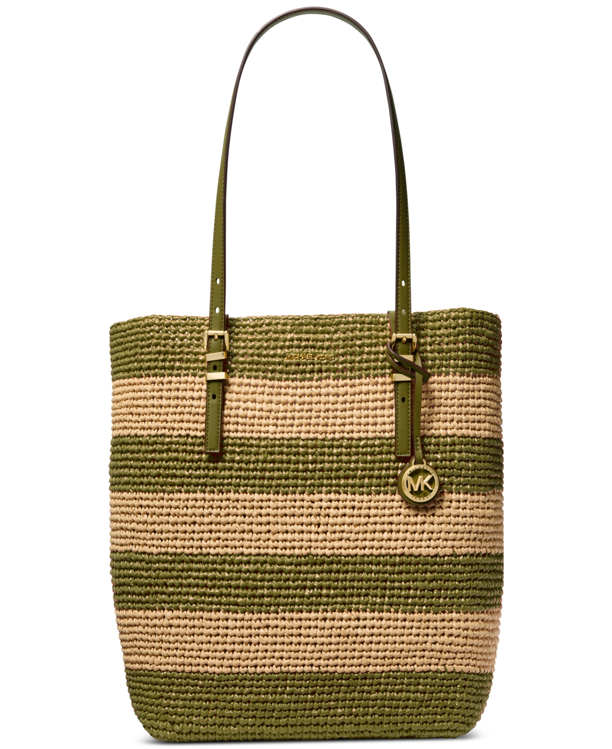 Michael Michael Kors Quinn Large North South Woven Tote - Safari Green