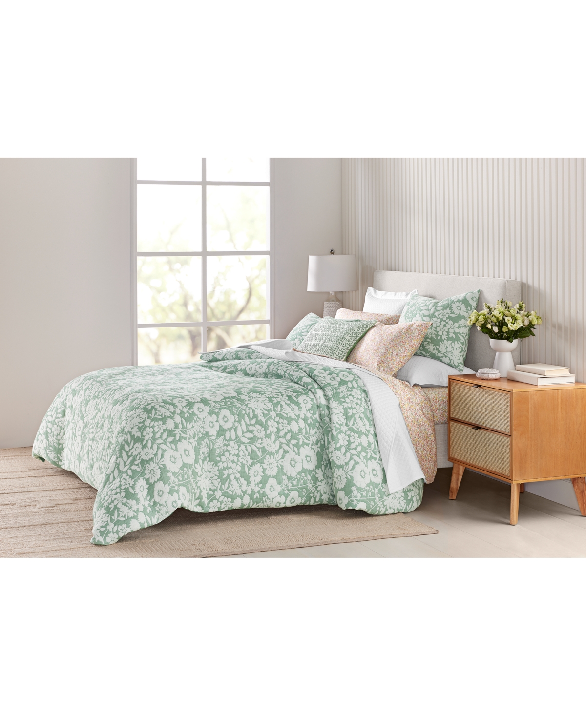 Charter Club Silhouette Floral 3-pc. Duvet Cover Set, King, Exclusively At Macy's In Pine