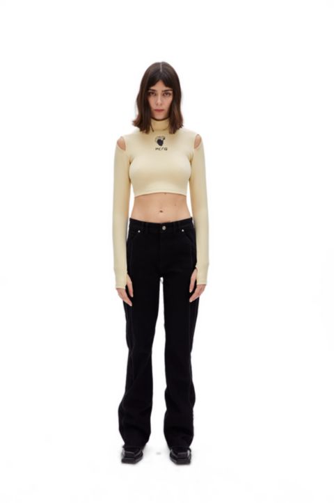 Женские брюки PCFG Flare Denim, цвет: Чёрный