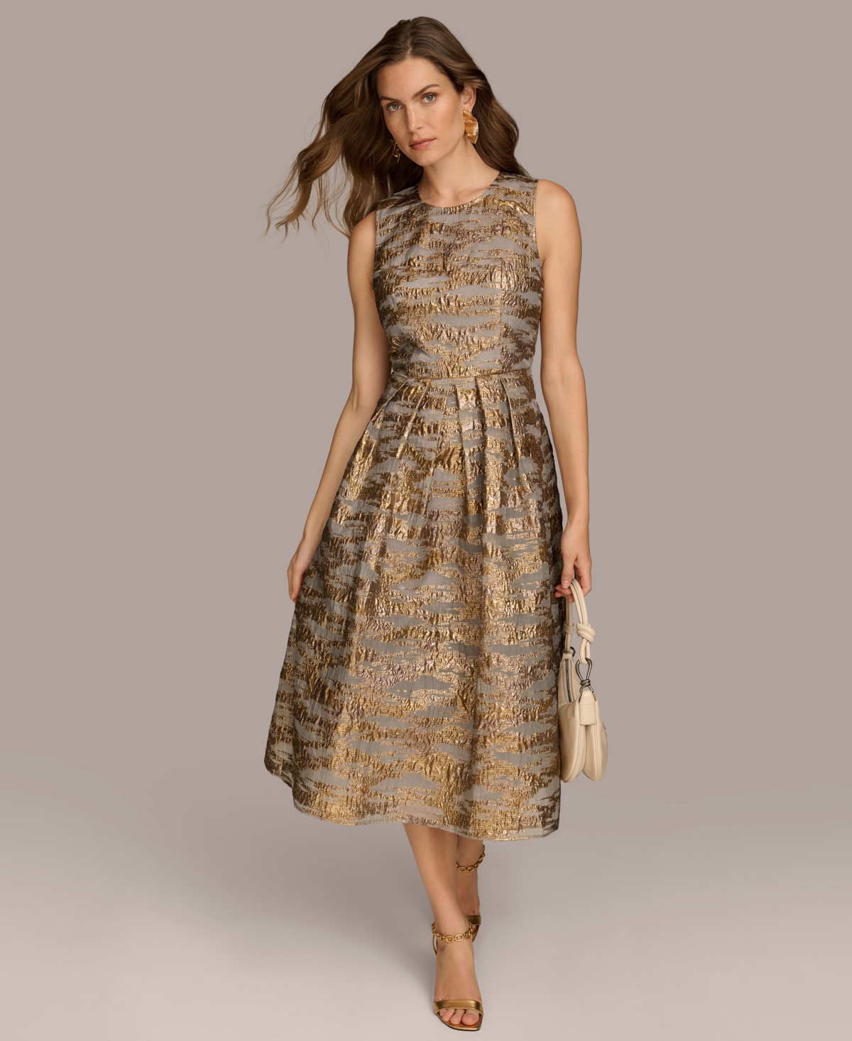 Women's Jewel-Neck Metallic Dress - Gilded Multi