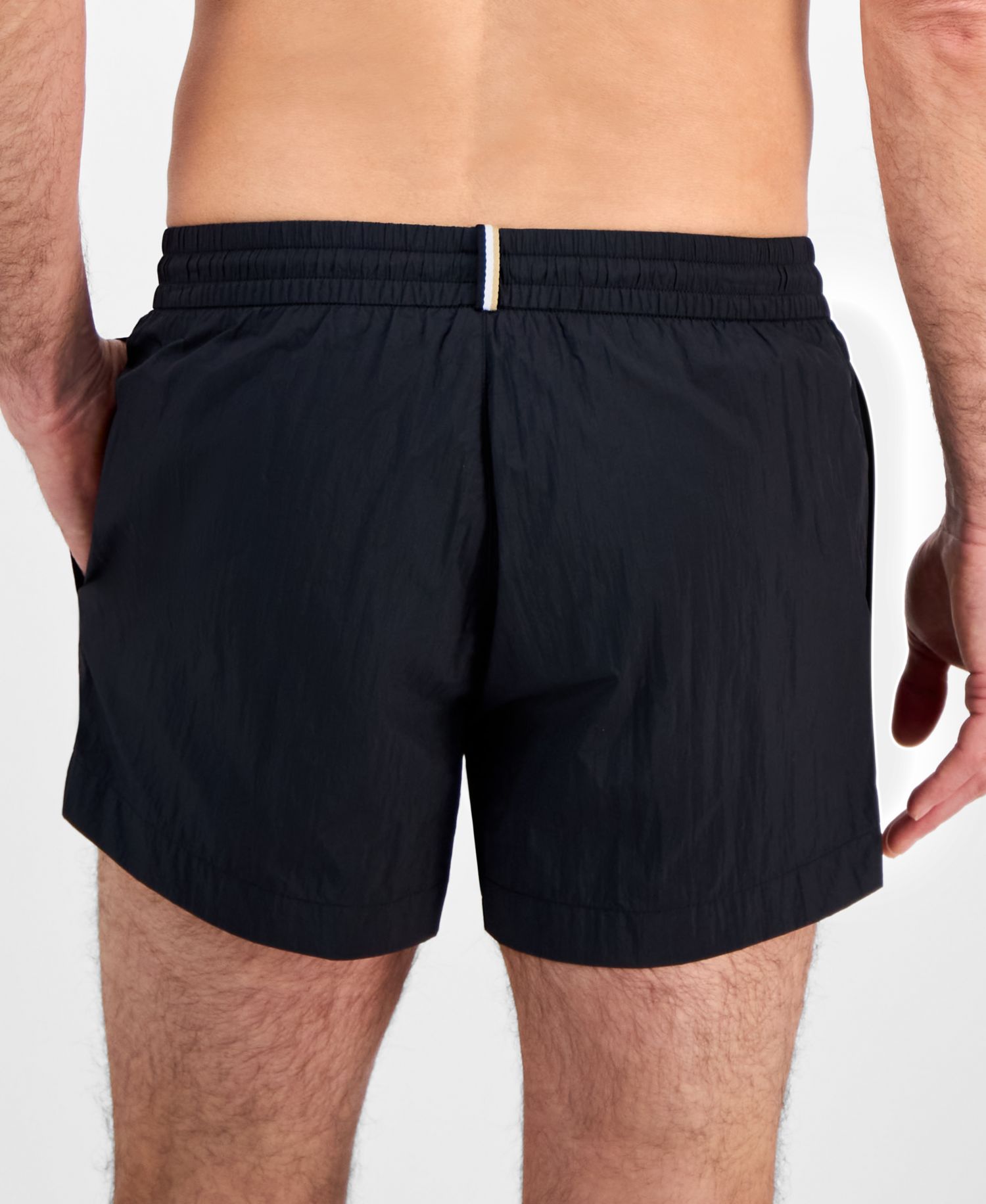 BOSS Men's Mooneye Outlined Logo Drawstring 3" Swim Trunks