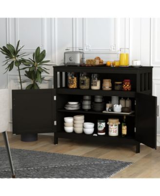 Kitchen Buffet Server Sideboard Storage Cabinet with 2 Doors and Shelf