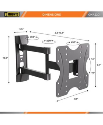 Articulating/Full Motion TV Wall Mount for TVs 26"-45" Up to 77 lbs