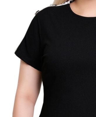 Petite Short Sleeve Asymmetrical Hem Dress