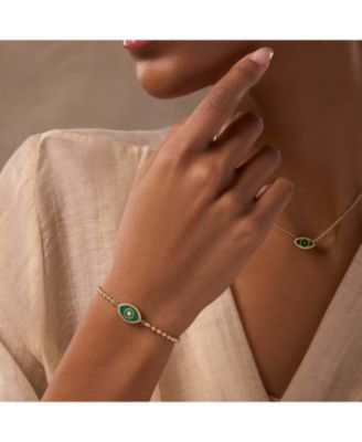 Bright Soul Evil Eye Malachite Gold Bracelet
