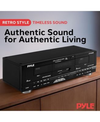 Dual Cassette Deck - High-Speed Dubbing & Mixtape Recorder - PT649D