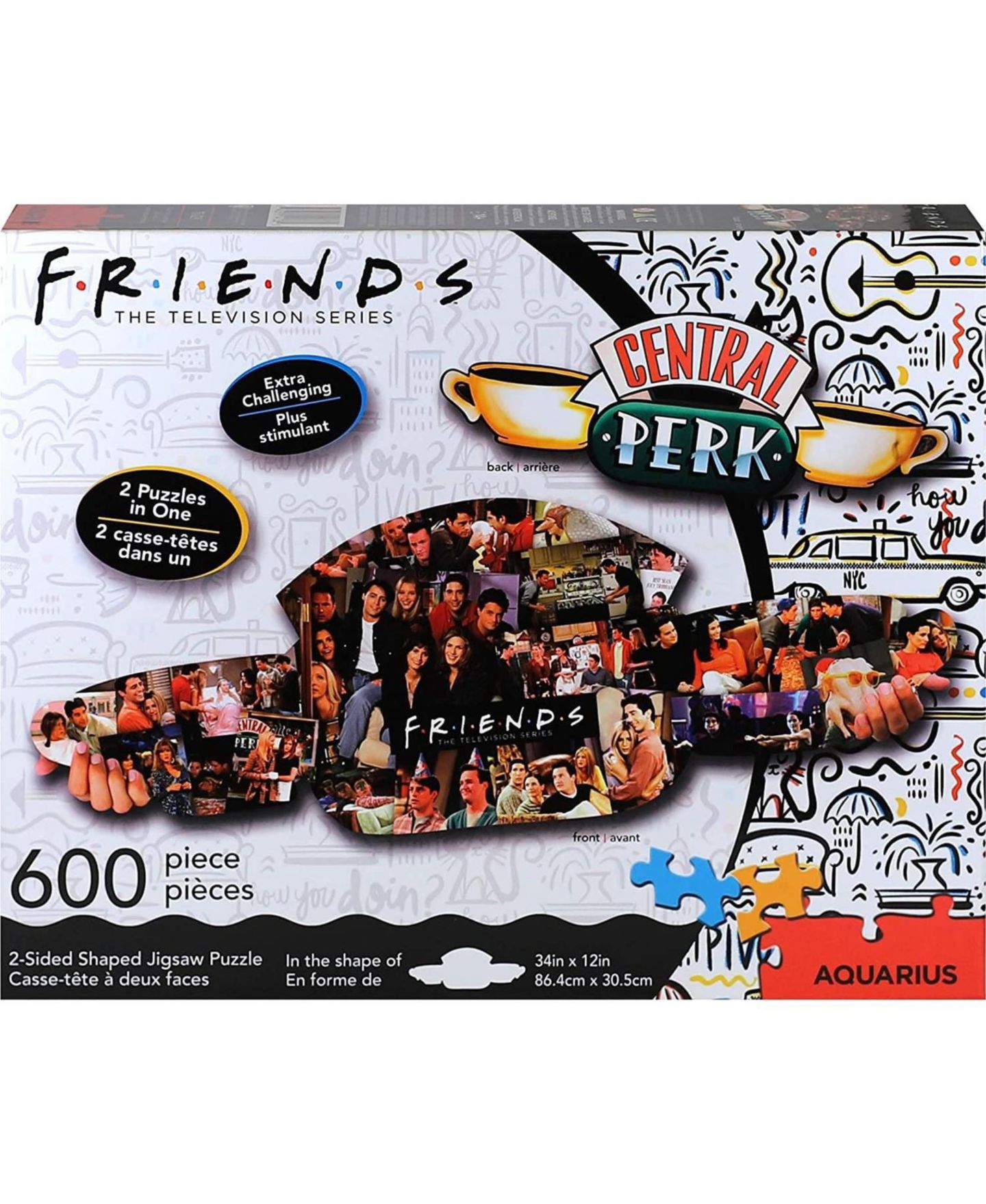 Детский пазл NMR Distribution Friends Central Perk & Collage Two-Sided 600 Piece Puzzle, Ages 14+ — фото 2