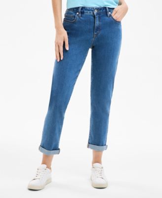 Women's High Stretch Mid-Rise Girlfriend Jeans, Exclusively at Macy's