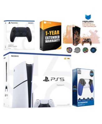 Playstation 5 Slim Disc with Extra Controller, Trigger Stop Kit and MightySkins Decal Voucher + 1 Year CPS Extended Warranty