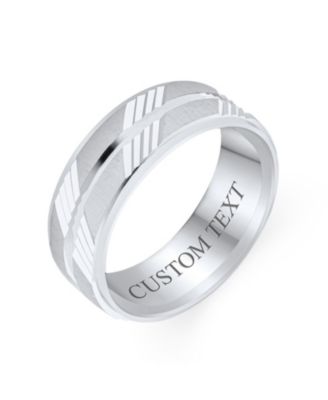 Stash Striped Pattern .925 Sterling Silver Eternity Band Ring 7MM Wide