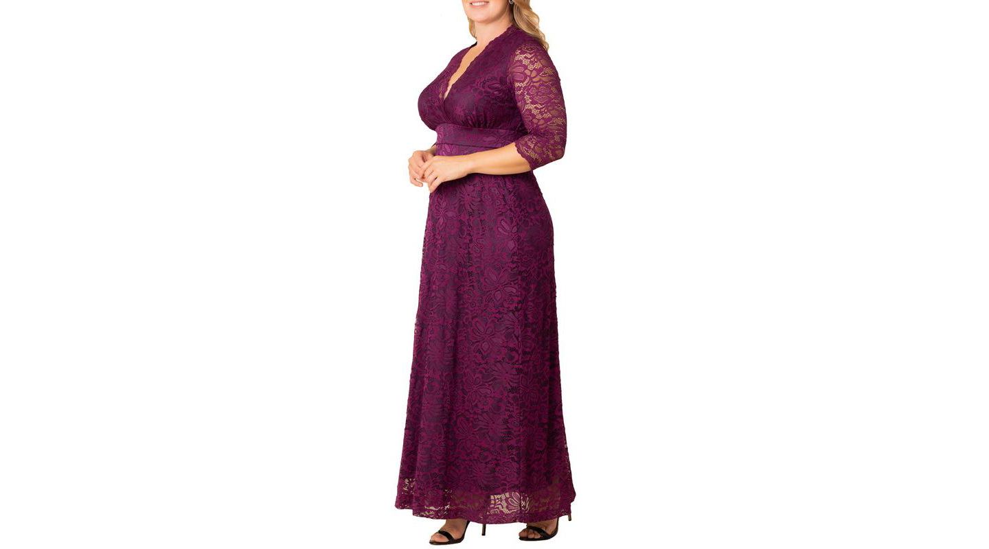 Женское платье Kiyonna Plus Size Maria Lace Evening Gown, цвет: Ягодный — фото 4