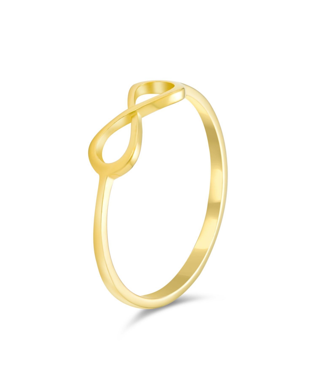 Bling Jewelry Minimalist Simple Midi Knuckle Finger Stackable Love Knot Infinity Ring Thin 1MM Band Yellow Gold Plated .925 Sterling Silver