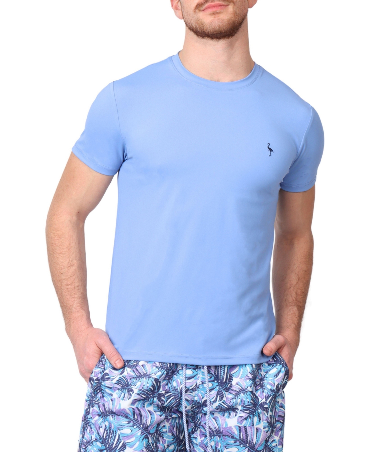 Men's Solid Performance Short Sleeve Rashguard - Peri blue