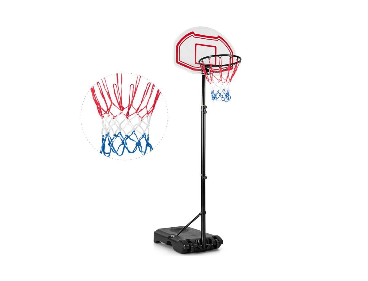 Height Adjustable Basketball Hoop with 2 Nets and Fillable Base