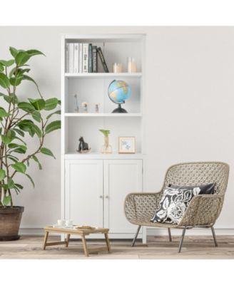 Bookcase Shelving Storage Wooden Cabinet Unit Standing Display Bookcase with Doors