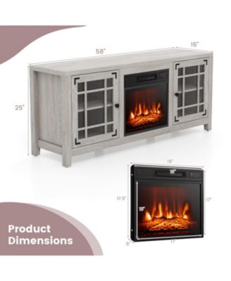 58 Inch Fireplace TV Stand with Adjustable Shelves for TVs up to 65 Inch