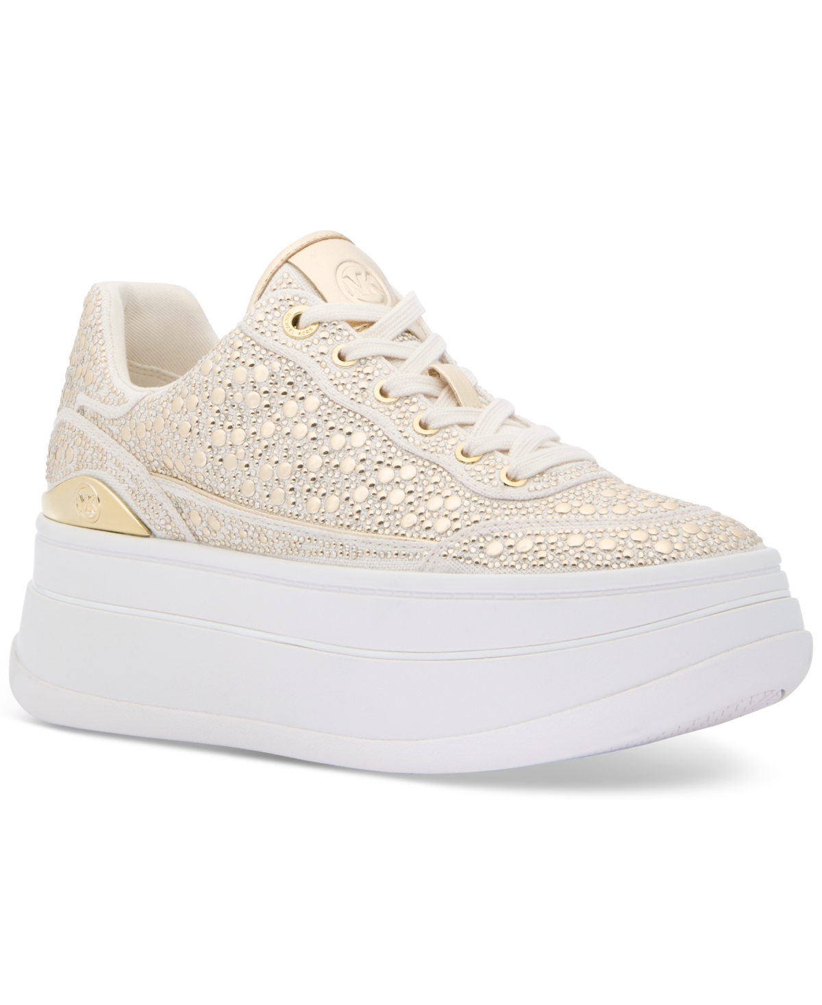 Michael Kors Michael  Women's Hayes Embellished Platform Sneakers In Cream