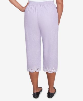 Women's Crystal Springs Eyelet Embroidered Capri Pants