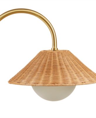 66" Laguna Rattan Weave Shade Iron Floor Lamp