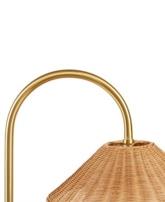 66" Laguna Rattan Weave Shade Iron Floor Lamp