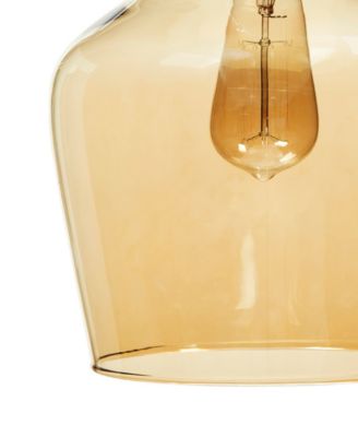 9" Auburn Bell Shaped Hanging Glass Pendant Light