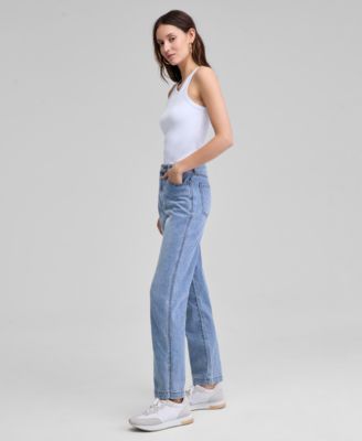 Women's Embroidered Floral High Rise Straight-Leg Ankle Jeans, Exclusively at Macy's