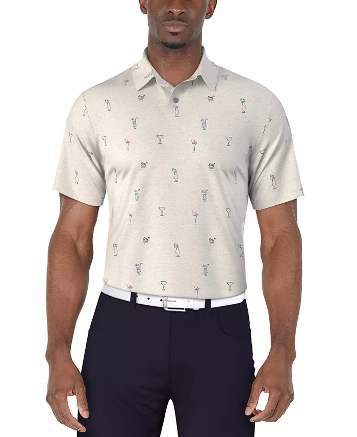 Men's Drink-Print Short-Sleeve Polo Shirt