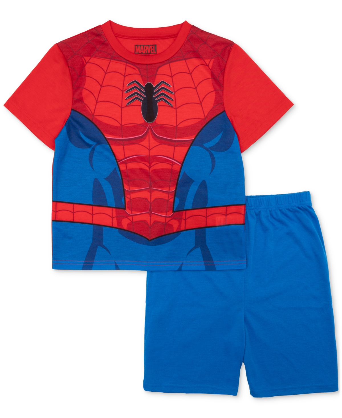 Marvel Little & Big Boys Spider-man Short-sleeve Top & Shorts Pajamas, 2 Piece Set