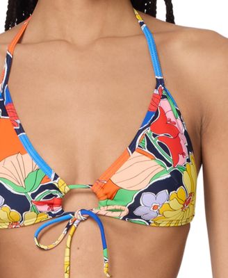 Women's Printed Tie-Front Bikini Top