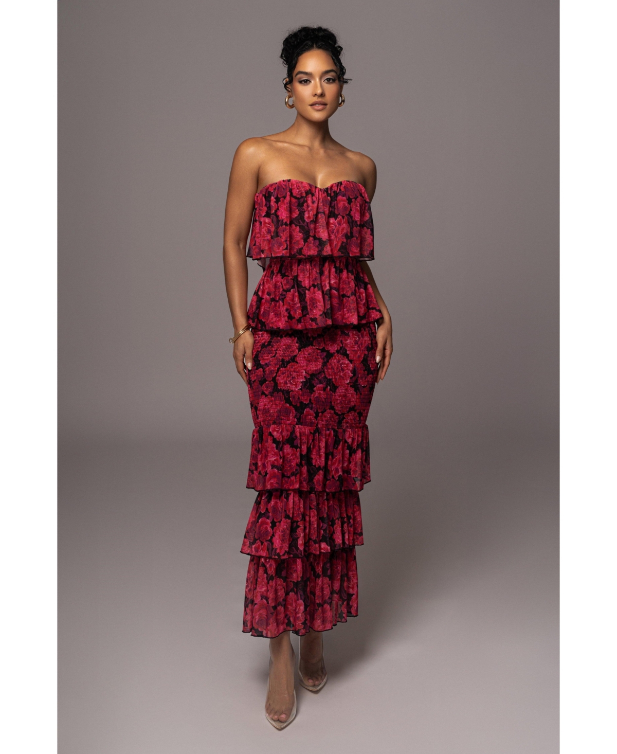 Women's Floral Casa Blanca Ruffle Dress