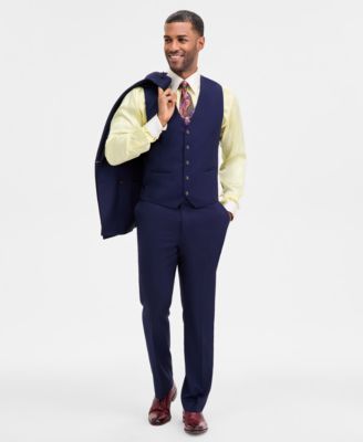 Men's Classic-Fit Solid Suit Separate Vest