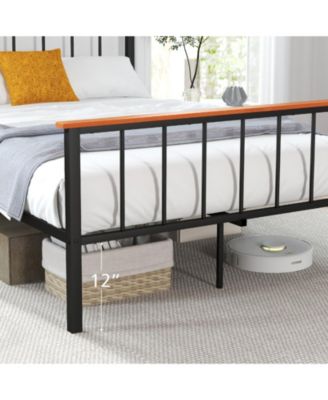 Queen Bed Frame with Headboard and Footboard-Queen Size