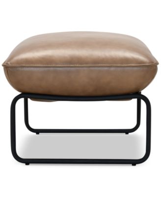 Briannie Leather Ottoman, Exclusively at Macy's