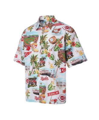 Men's White Cincinnati Reds Scenic Button-Up Shirt