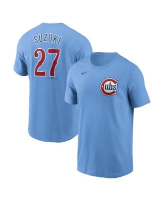 Nike - Men's Seiya Suzuki Baby Blue Chicago Cubs Fuse Name Number T-Shirt