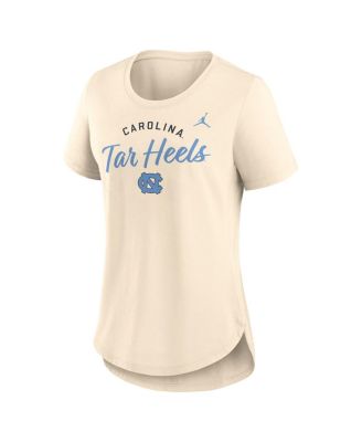 Women's Tan North Carolina Tar Heels Script Logo Tri-Blend T-Shirt