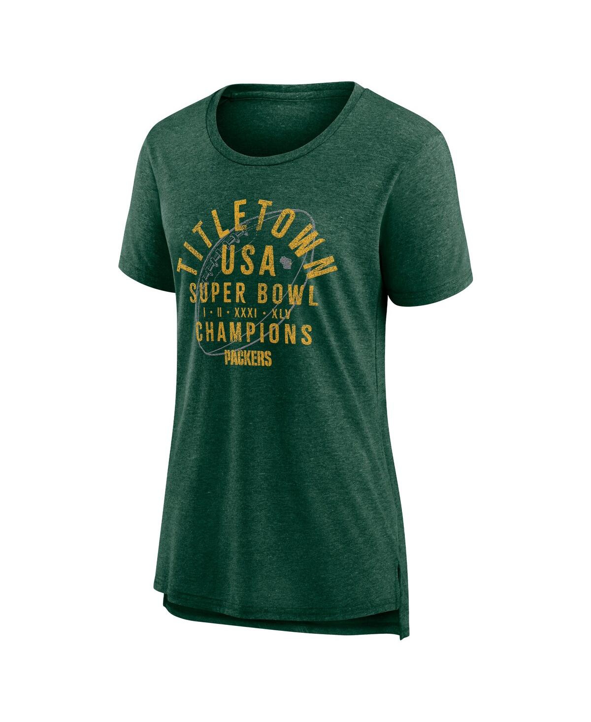 Nike Green Green Bay Packers Vintage Graphic Tri-blend Scoop Neck T-shirt In Green