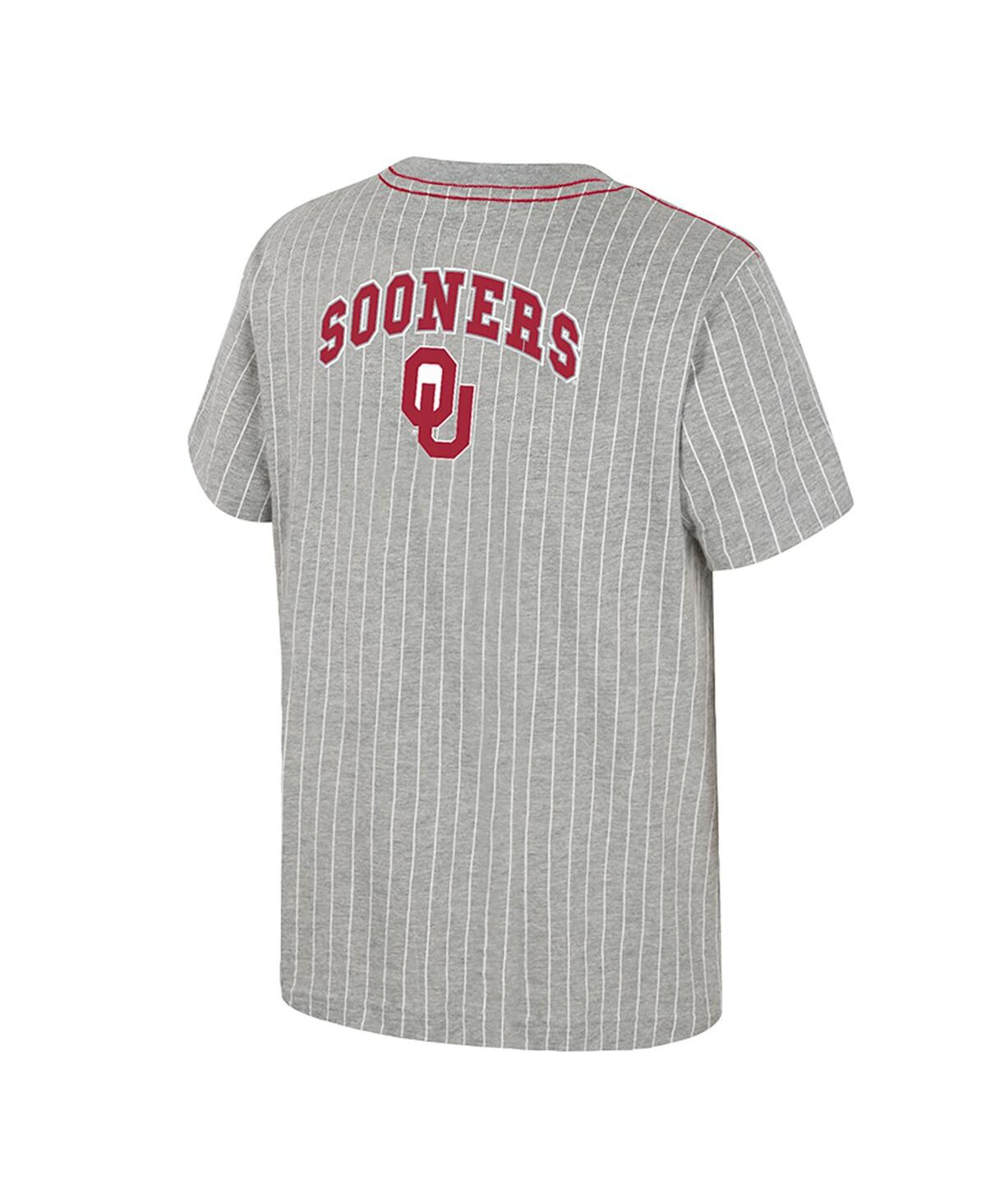 Colosseum Big Boys And Girls Heather Gray Oklahoma Sooners Airball Baseball T-shirt In Heather Gray
