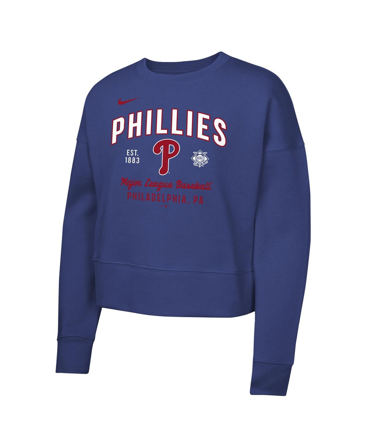 Nike Big Girls Royal Philadelphia Phillies Fleece Sweatshirt In Royal