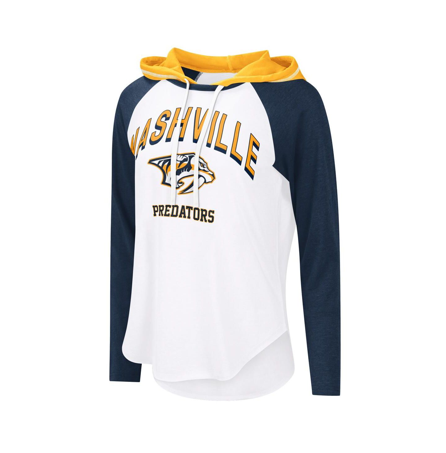 Женское худи G-III 4Her by Carl Banks White Nashville Predators VIP Raglan Long Sleeve T-Shirt — фото 3