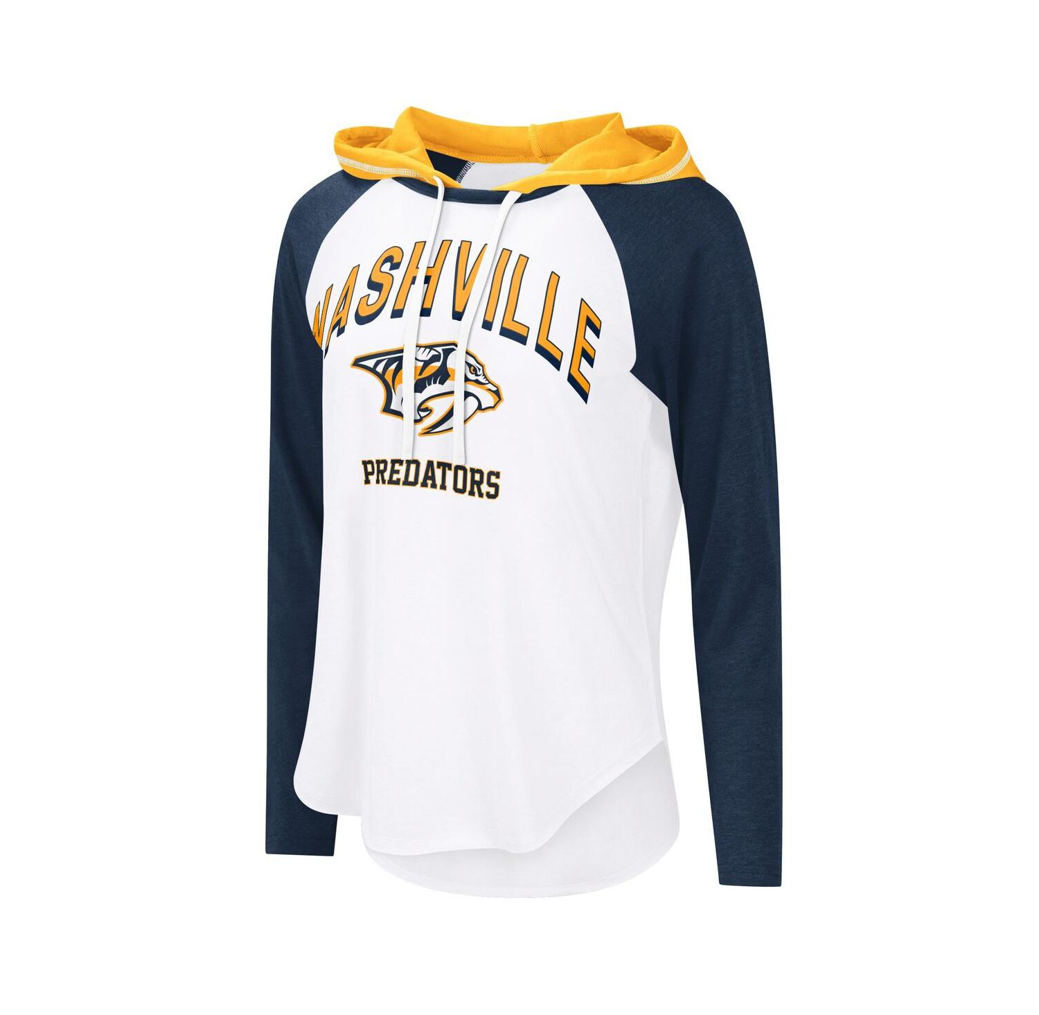 Women's White Nashville Predators VIP Raglan Long Sleeve Hoodie T-Shirt