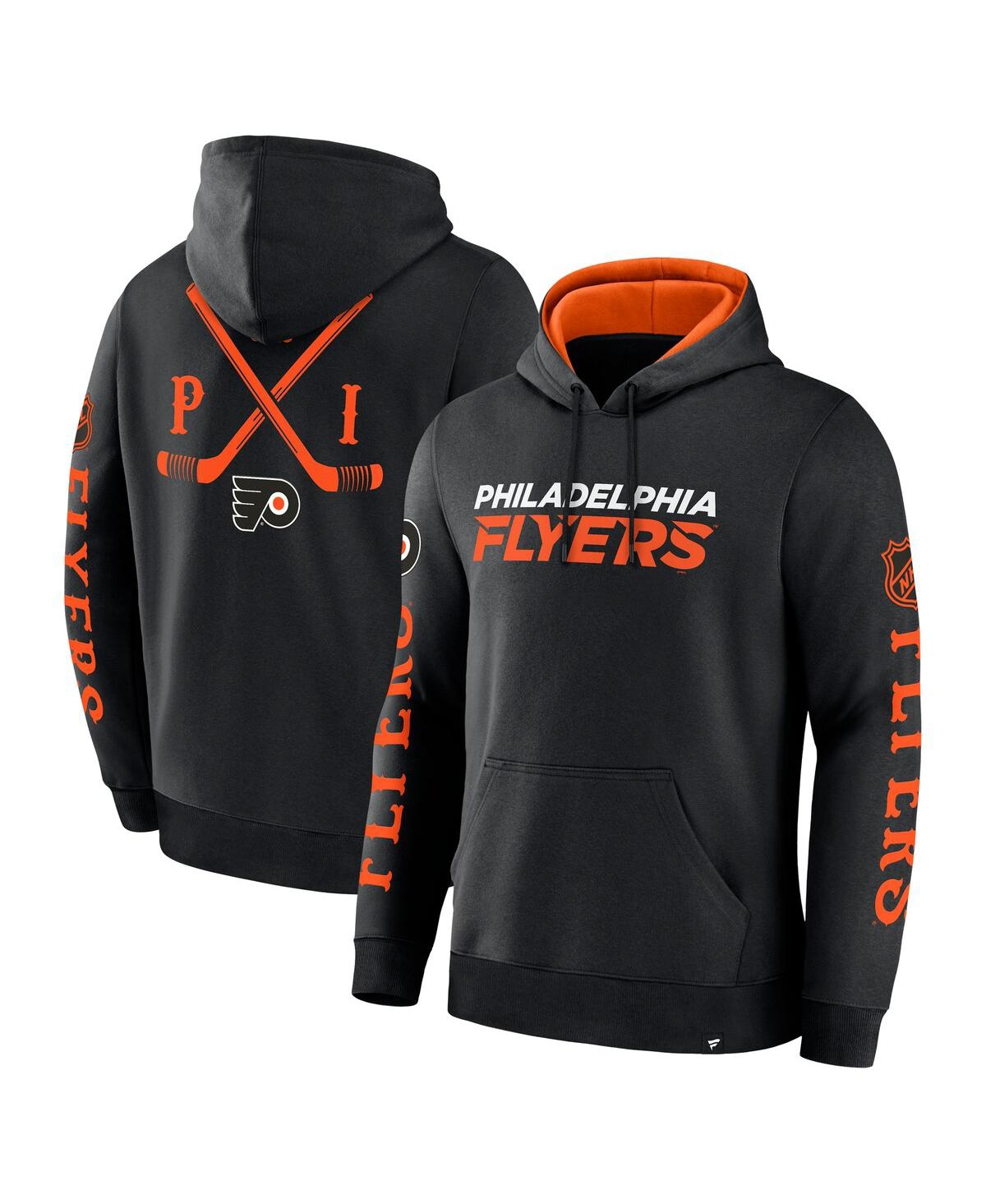 Fanatics Men's Black Philadelphia Flyers Big City Legacy Fleece Pullover Hoodie In Black