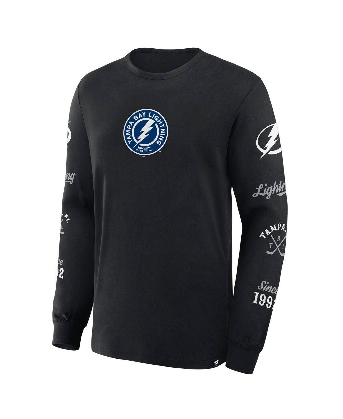 Fanatics Men's Black Tampa Bay Lightning Boxed In Legacy Long Sleeve T-shirt In Black