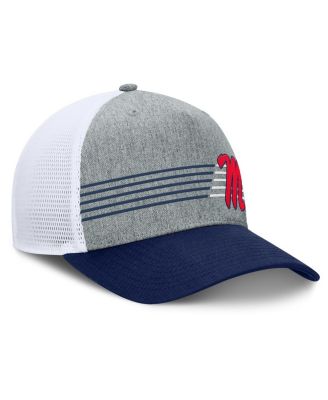 Men's Heather Gray/Navy Ole Miss Rebels Profile Trucker Adjustable Hat