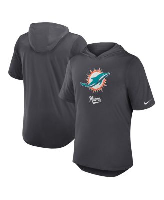 Nike - Men's Anthracite Miami Dolphins Tri-Blend Performance Hoodie T-Shirt