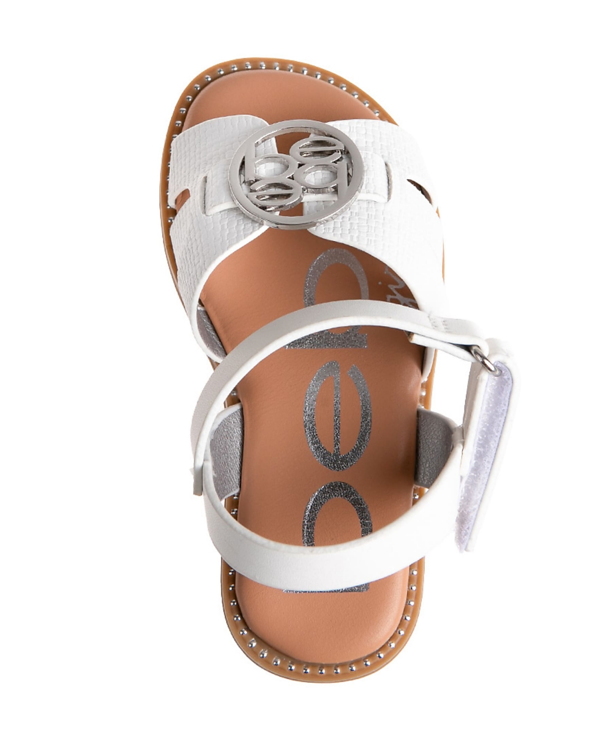 Bebe Toddler Girls Medallion With Embossed Sandal In White