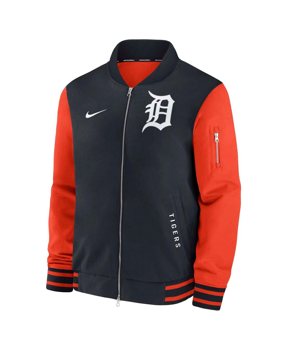 Nike Detroit Tigers Authentic Collection Dugout  Men's Mlb Full-zip Bomber Jacket In Black