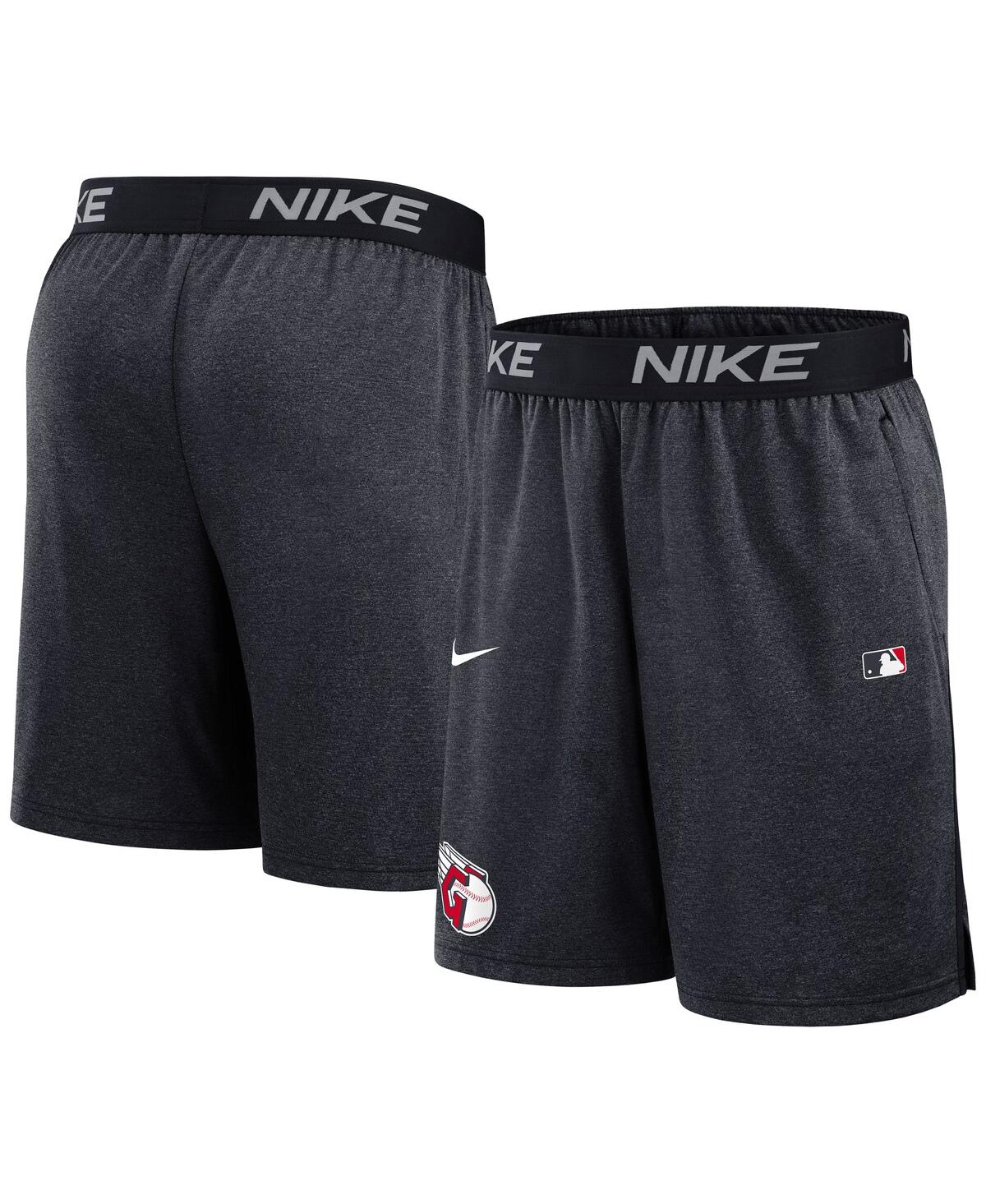 Nike Men's Navy Cleveland Guardians Authentic Collection Performance Knit Shorts In Gray