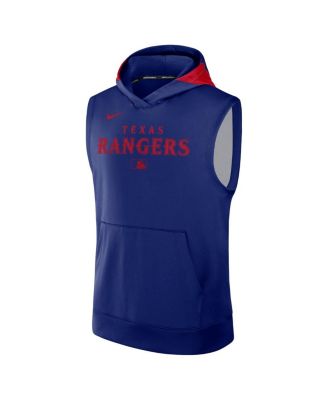 Men's Royal Texas Rangers Authentic Collection Performance Sleeveless Pullover Hoodie